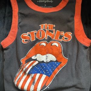rolling stones USA crop top/muscle tee